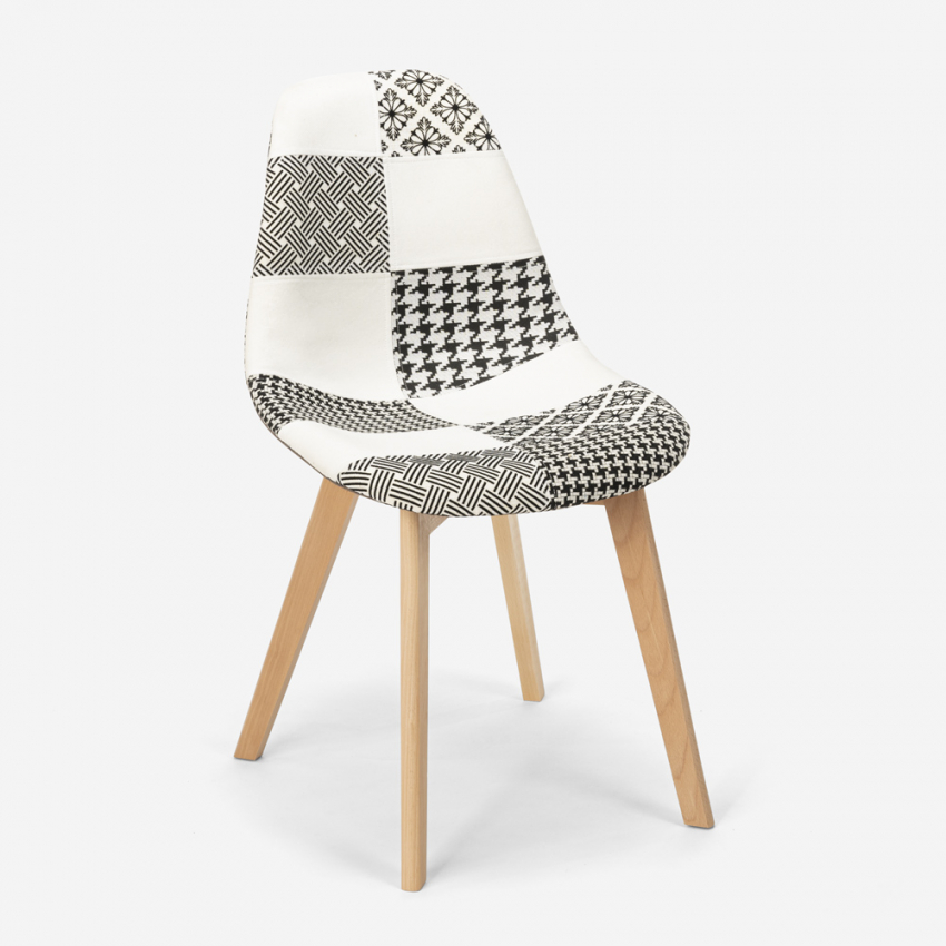 Silla de comedor de diseño nórdico patchwork para comedores Robin - Imagen 34 de 37