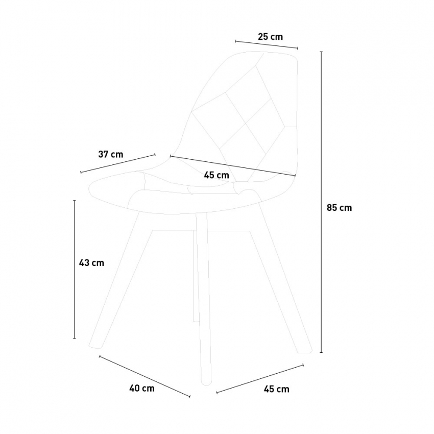 Silla de comedor de diseño nórdico patchwork para comedores Robin - Imagen 7 de 37