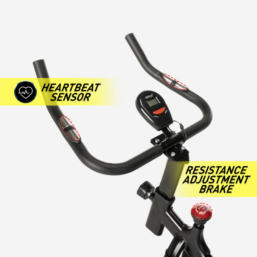 Bicicleta estática indoor Fit Bike con volante de inercia profesional 8kg Minerv - Imagen 8 de 34