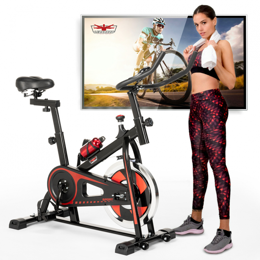 Bicicleta estática indoor Fit Bike con volante de inercia profesional 8kg Minerv - Imagen 10 de 34