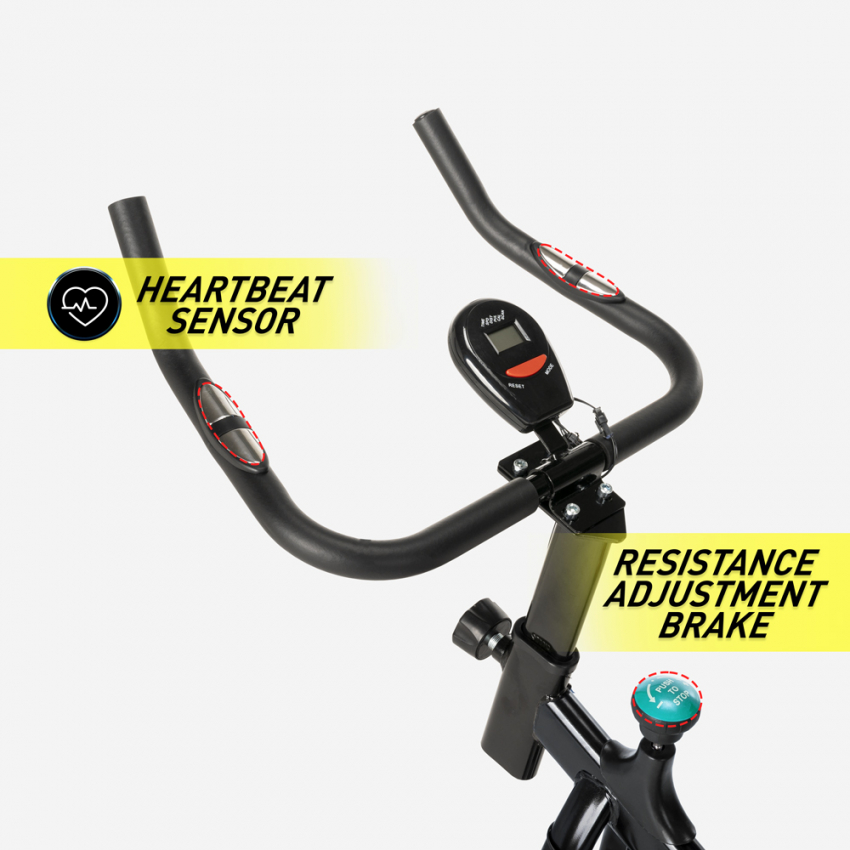 Bicicleta estática indoor Fit Bike con volante de inercia profesional 8kg Minerv - Imagen 19 de 34
