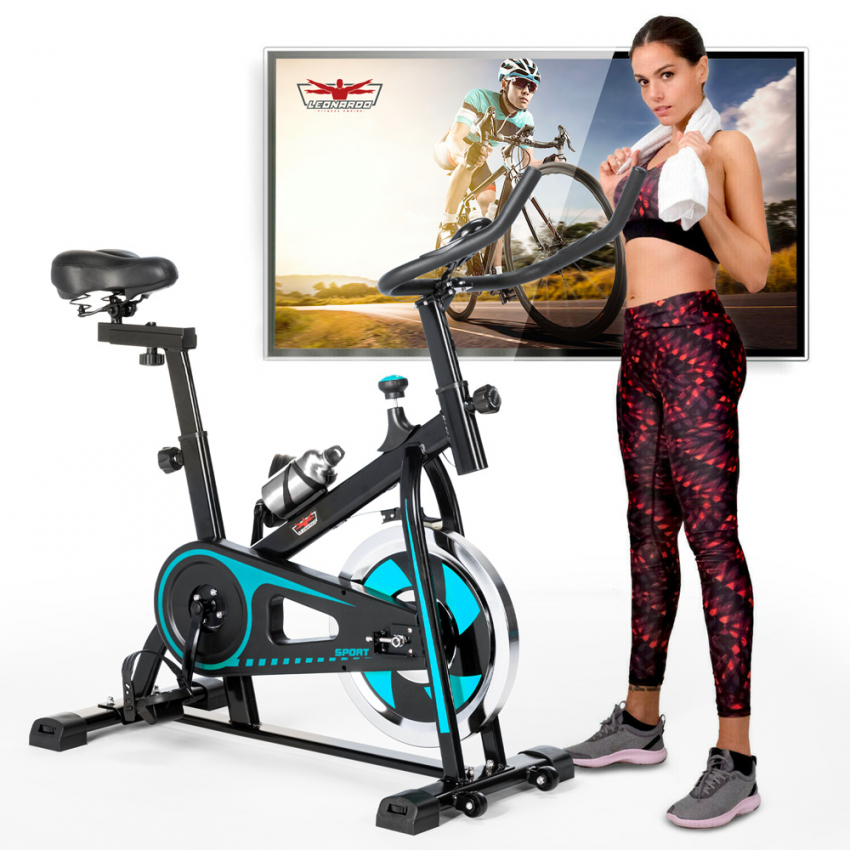 Bicicleta estática indoor Fit Bike con volante de inercia profesional 8kg Minerv - Imagen 21 de 34