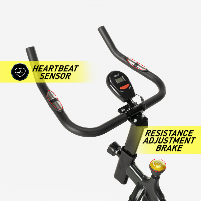 Bicicleta estática indoor Fit Bike con volante de inercia profesional 8kg Minerv - Imagen 30 de 34