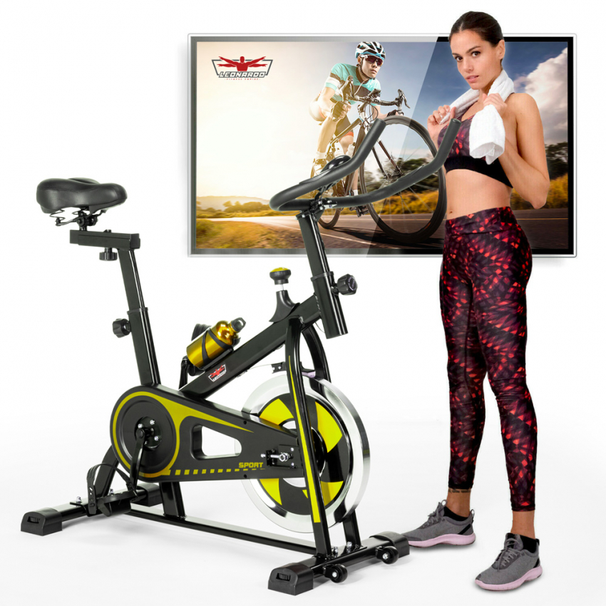 Bicicleta estática indoor Fit Bike con volante de inercia profesional 8kg Minerv - Imagen 32 de 34