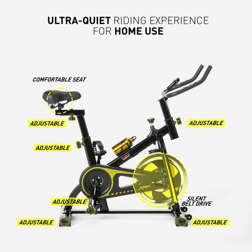 Bicicleta estática indoor Fit Bike con volante de inercia profesional 8kg Minerv - Imagen 29 de 34