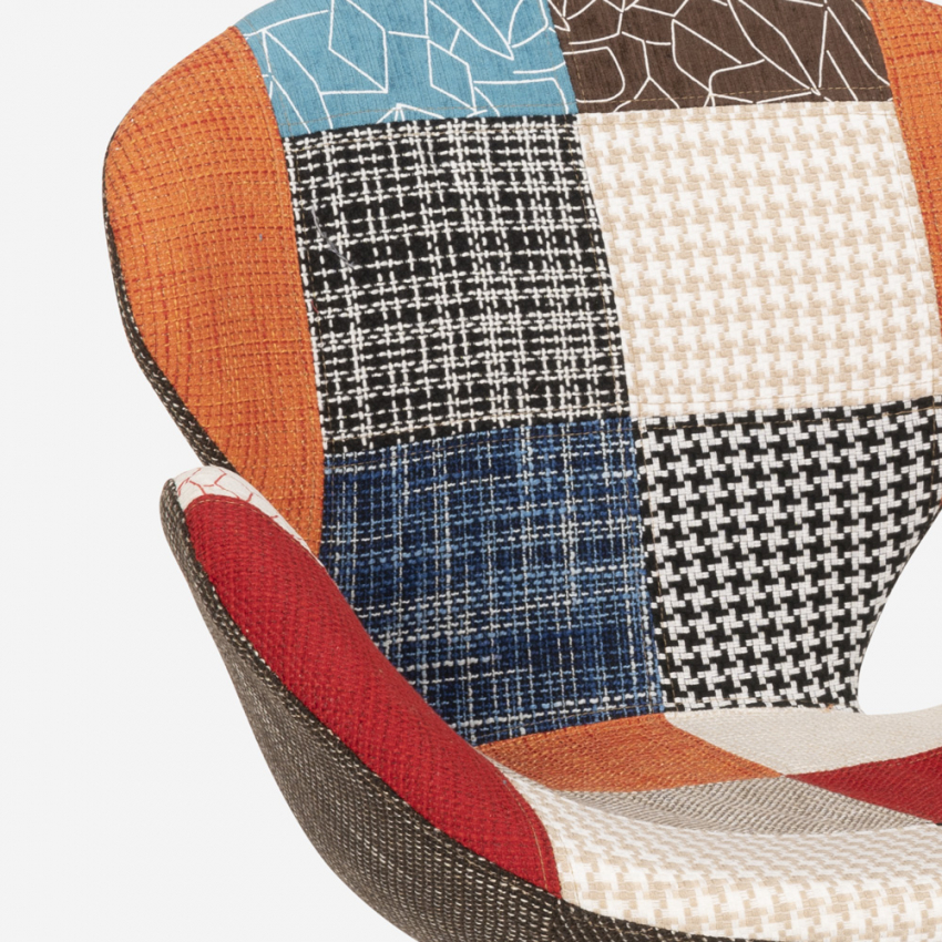Sillón giratorio estudio de salón estilo patchwork de diseño moderno Stork - Imagen 40 de 43