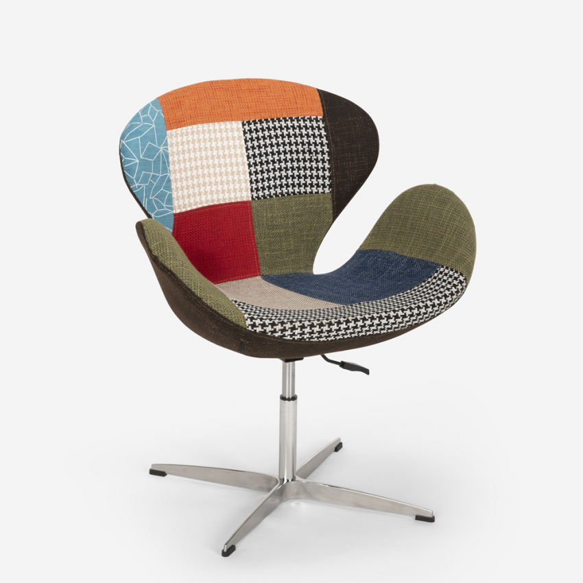 Sillón giratorio estudio de salón estilo patchwork de diseño moderno Stork - Imagen 25 de 43