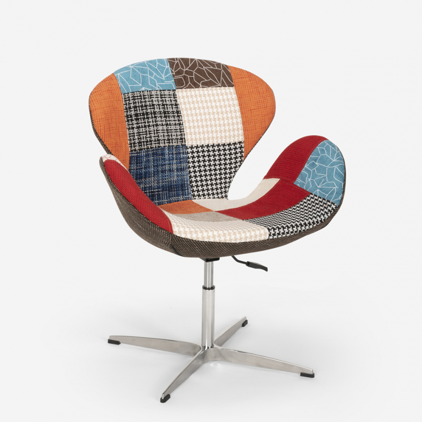 Sillón giratorio estudio de salón estilo patchwork de diseño moderno Stork - Imagen 39 de 43