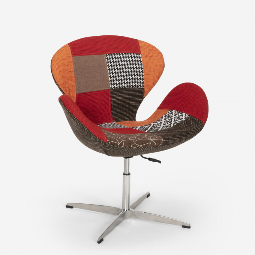 Sillón giratorio estudio de salón estilo patchwork de diseño moderno Stork - Imagen 18 de 43