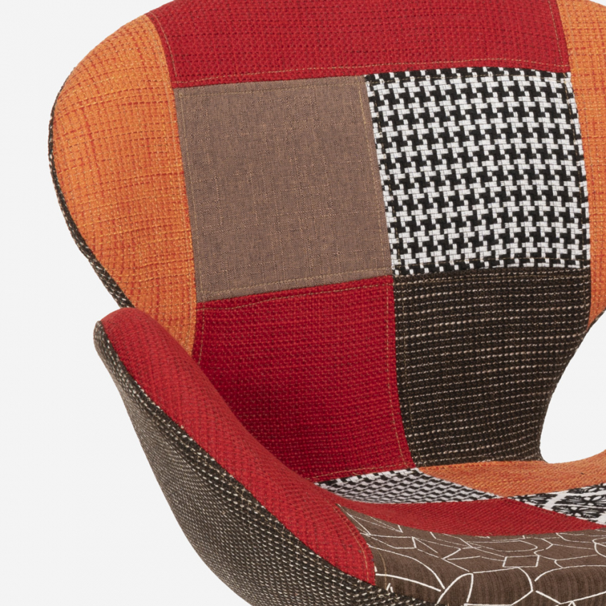 Sillón giratorio estudio de salón estilo patchwork de diseño moderno Stork - Imagen 19 de 43