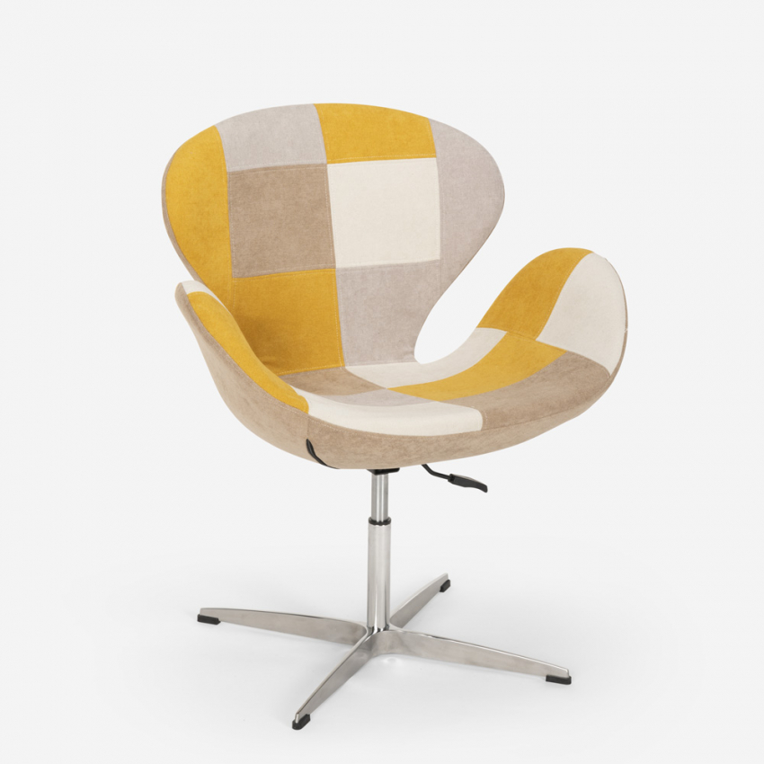 Sillón giratorio estudio de salón estilo patchwork de diseño moderno Stork - Imagen 32 de 43