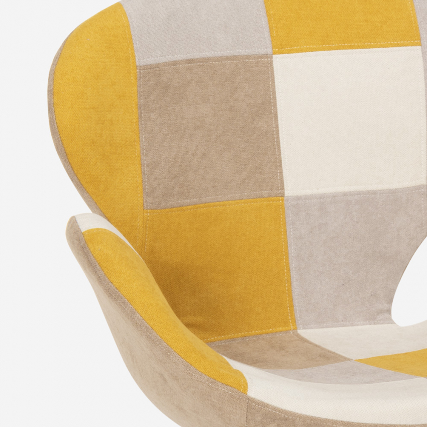 Sillón giratorio estudio de salón estilo patchwork de diseño moderno Stork - Imagen 33 de 43