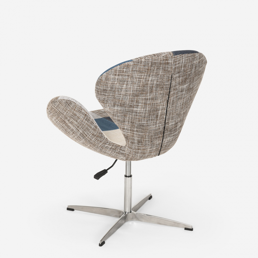 Sillón giratorio estudio de salón estilo patchwork de diseño moderno Stork - Imagen 6 de 43