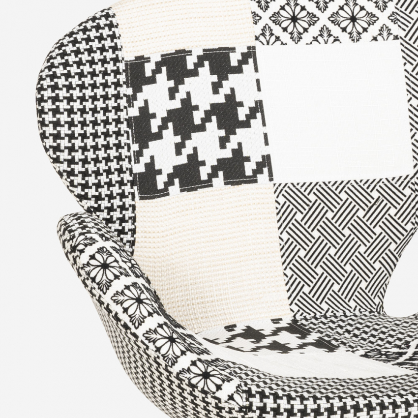 Sillón giratorio estudio de salón estilo patchwork de diseño moderno Stork - Imagen 12 de 43