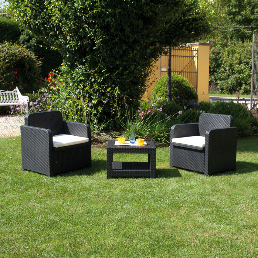Conjunto de sillones para exterior Grand Soleil Giglio bar mimbre 2 plazas - Imagen 5 de 13