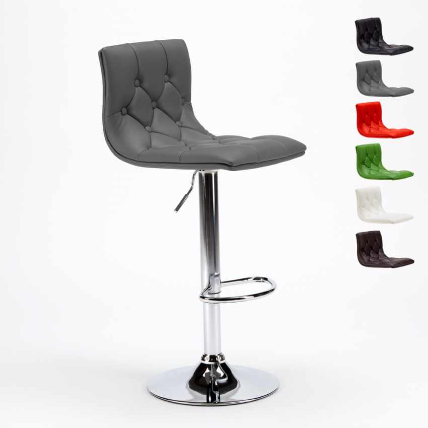 Taburete cocina y bar acolchado Chesterfield de cuero artificial ... Taburete cocina y bar acolchado Chesterfield de cuero artificial ...