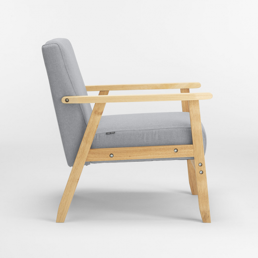 Sillón relax de diseño vintage de madera con reposabrazos Uteplass - Imagen 39 de 42