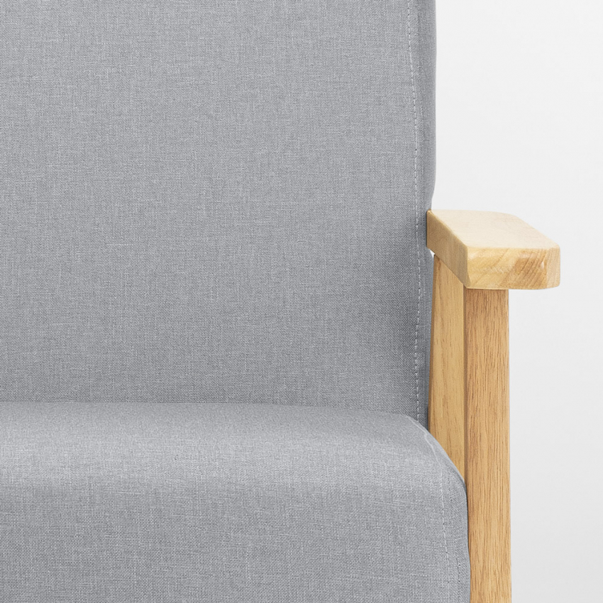 Sillón relax de diseño vintage de madera con reposabrazos Uteplass - Imagen 40 de 42