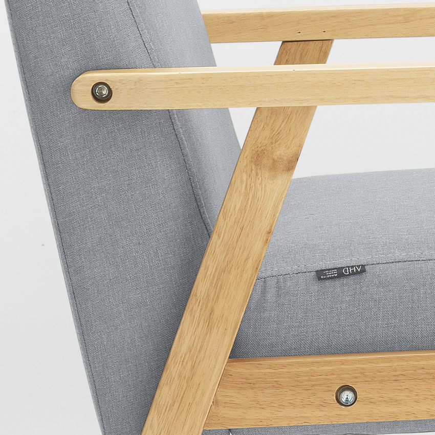 Sillón relax de diseño vintage de madera con reposabrazos Uteplass - Imagen 41 de 42