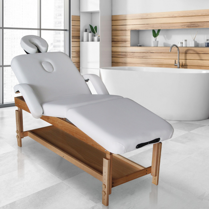 Camilla de masaje de madera fija ajustable multiposiciones 225 cm Massage-pro - Imagen 8 de 11