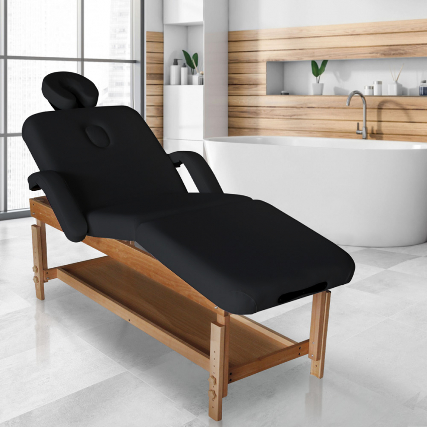Camilla de masaje de madera fija ajustable multiposiciones 225 cm Massage-pro - Imagen 3 de 11